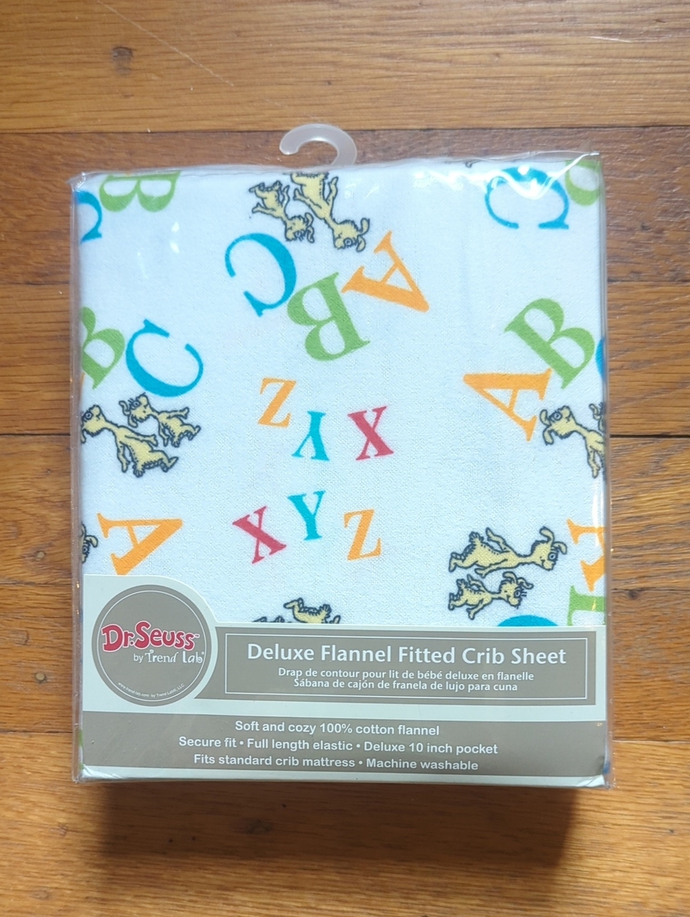 Dr. Seuss Deluxe Flannel Fitted Crib Sheet - Multi Alphabet
